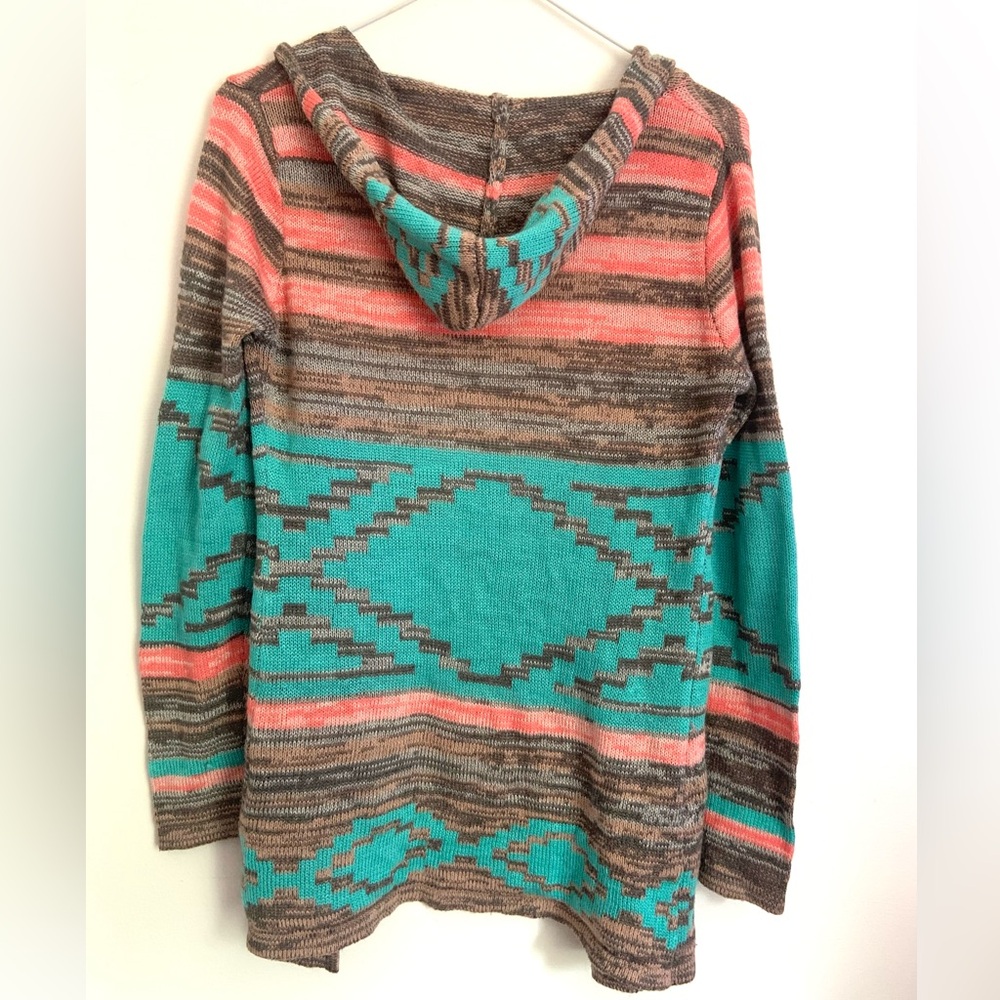 Colorful Aztec Print Sweater Cardigan - Picture 2 of 5